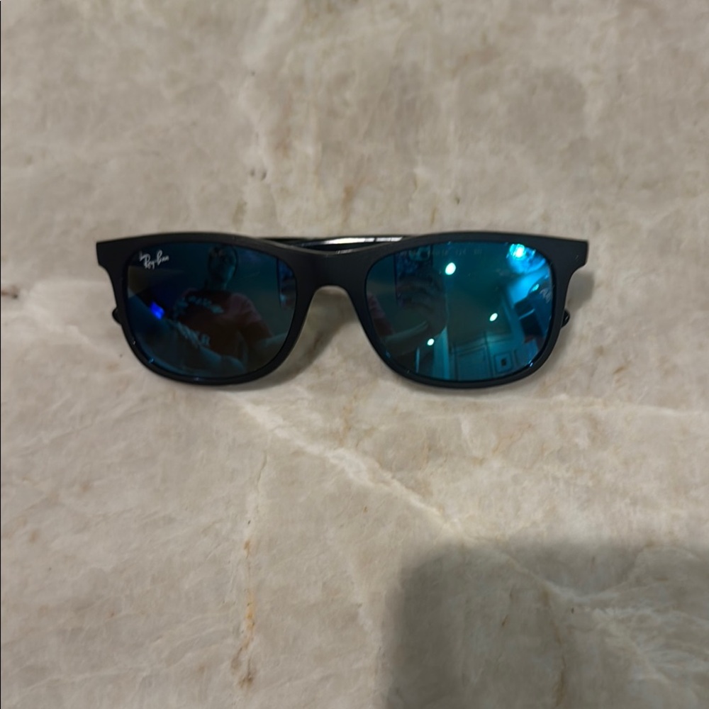 Ray-Ban Junior Wayfarer RJ9062S Black Sunglasses with Blue Reflective Lenses